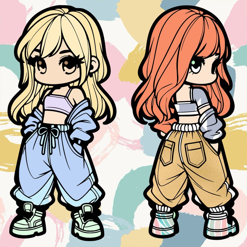 girl in crop top and baggy pants