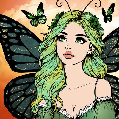 butterfly fairy realistic girl