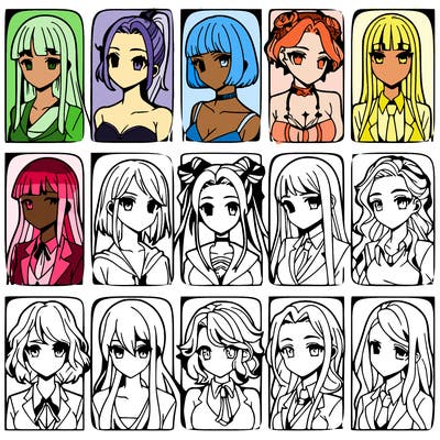 girls that look diffrent anime