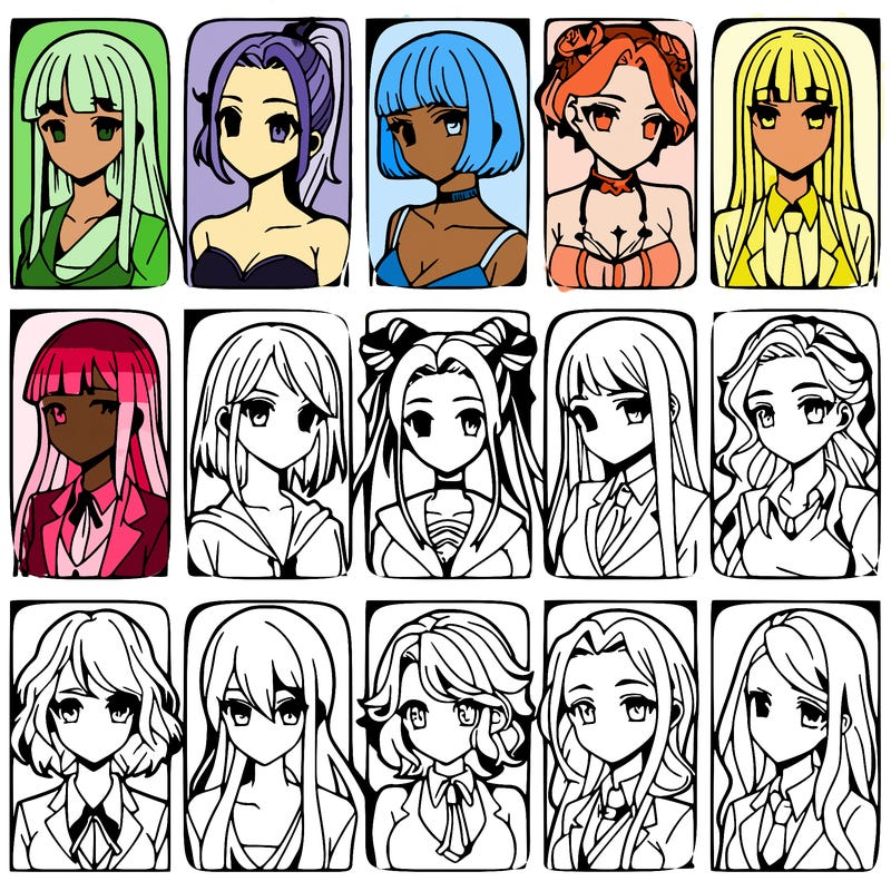 girls that look diffrent anime