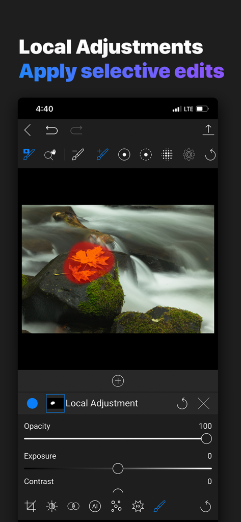 Applying selective edits with local adjustment tools in ON1 Photo RAW
