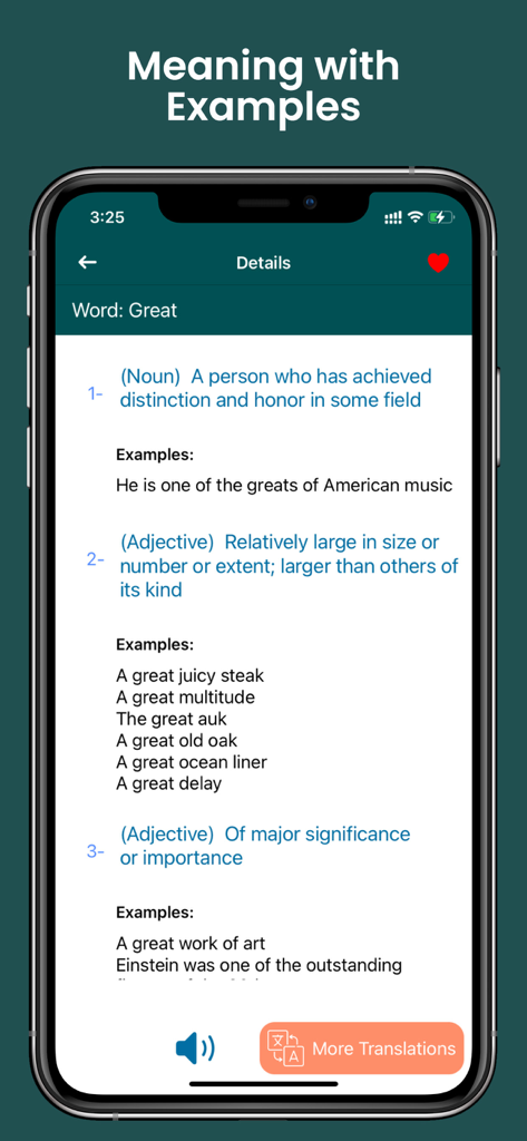 English Dictionary - App Dizionario Inglese che mostra definizioni di parole ed esempi