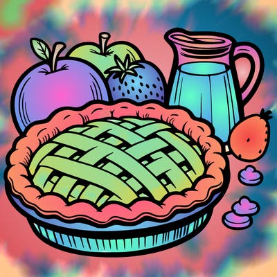 a pie of food