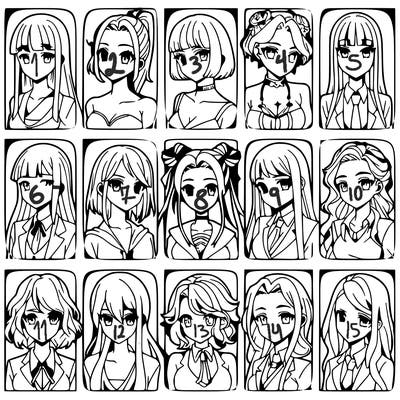 girls that look diffrent anime
