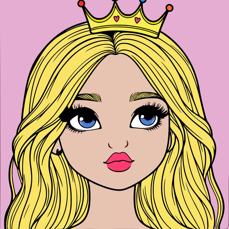 a realistic girl with a crown on