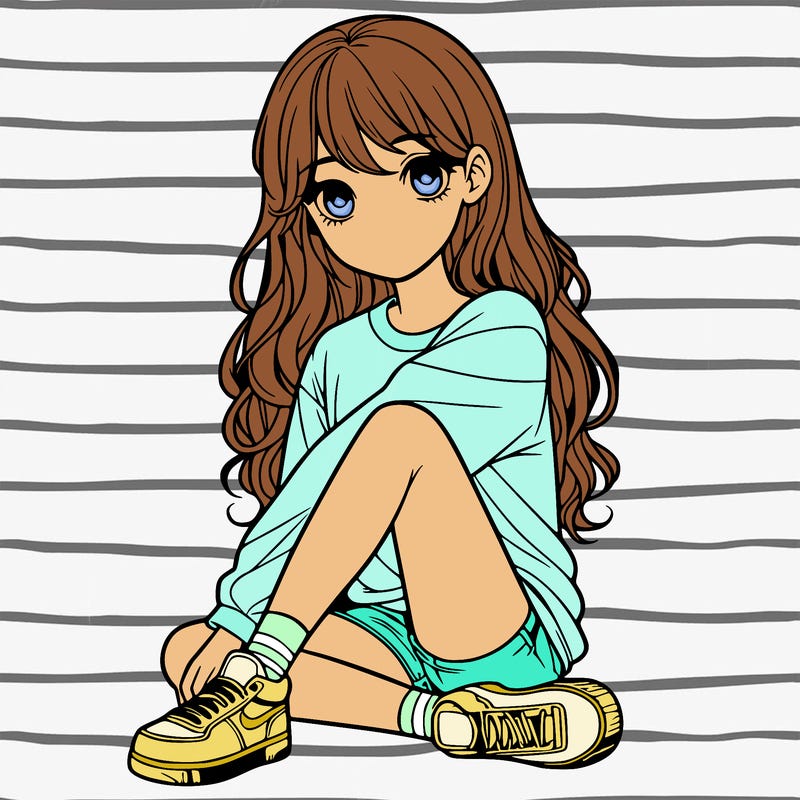 girl sitting realistic