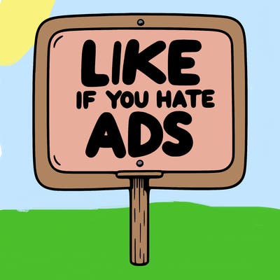 a sign that says like if you hate ads