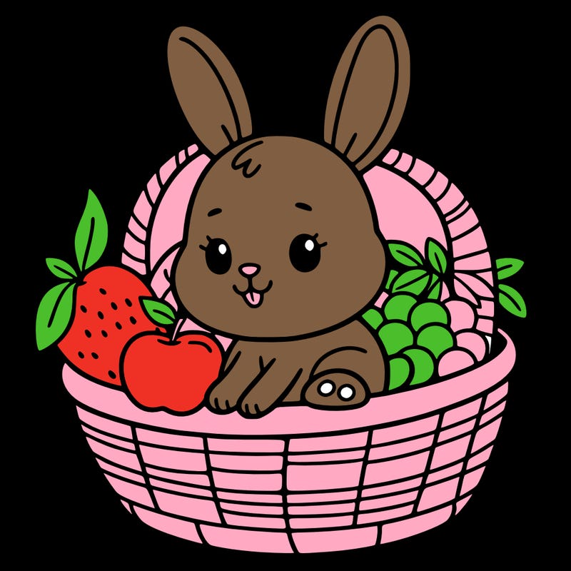 bunny in a fruit basket