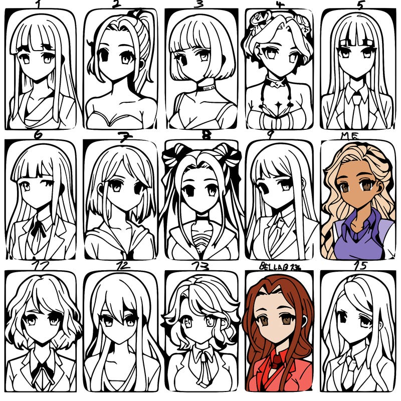 girls that look diffrent anime