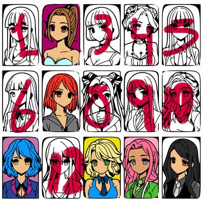 girls that look diffrent anime