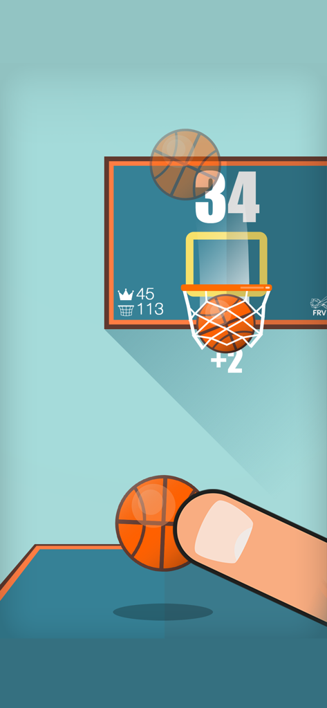 Basketball FRVR - Arcade basketball shooting gameplay in Basketball FRVR app.