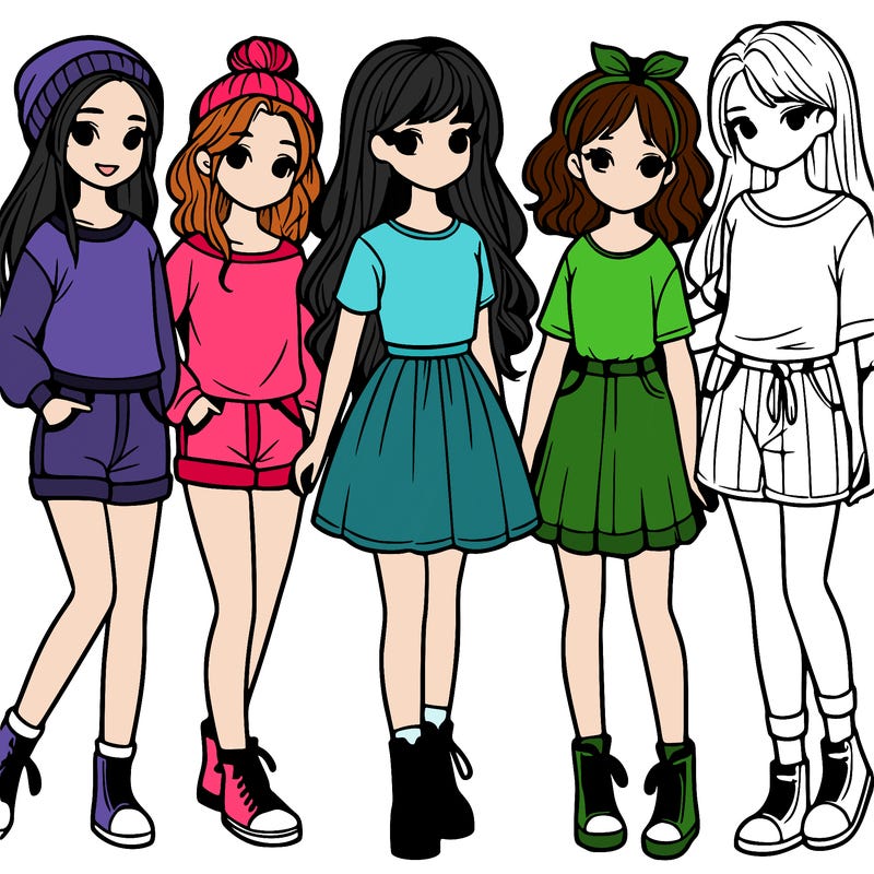 a group of five girls