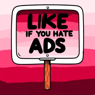 a sign that says like if you hate ads