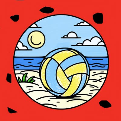 volleyball on a beach