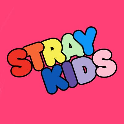 bubble letters saying stray kids