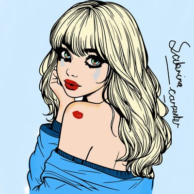 realistic girl with bangs looking over her shoulder