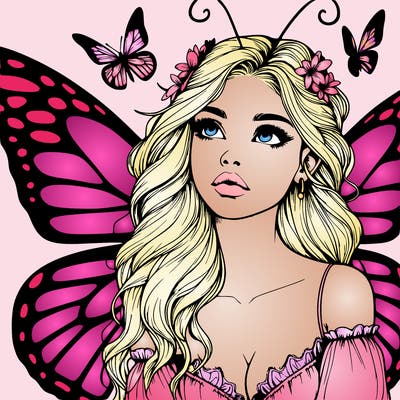 butterfly fairy realistic girl