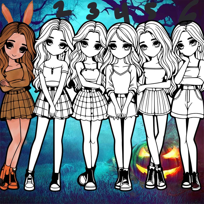 a group of girls realistic
