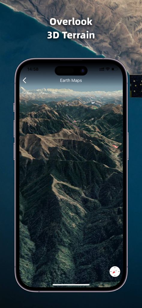 Earth Maps - Earth Maps App mit hochauflösenden 3D-Berglandschaftsansichten