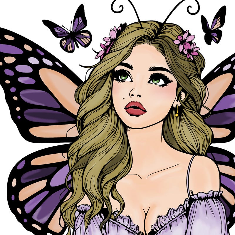 butterfly fairy realistic girl