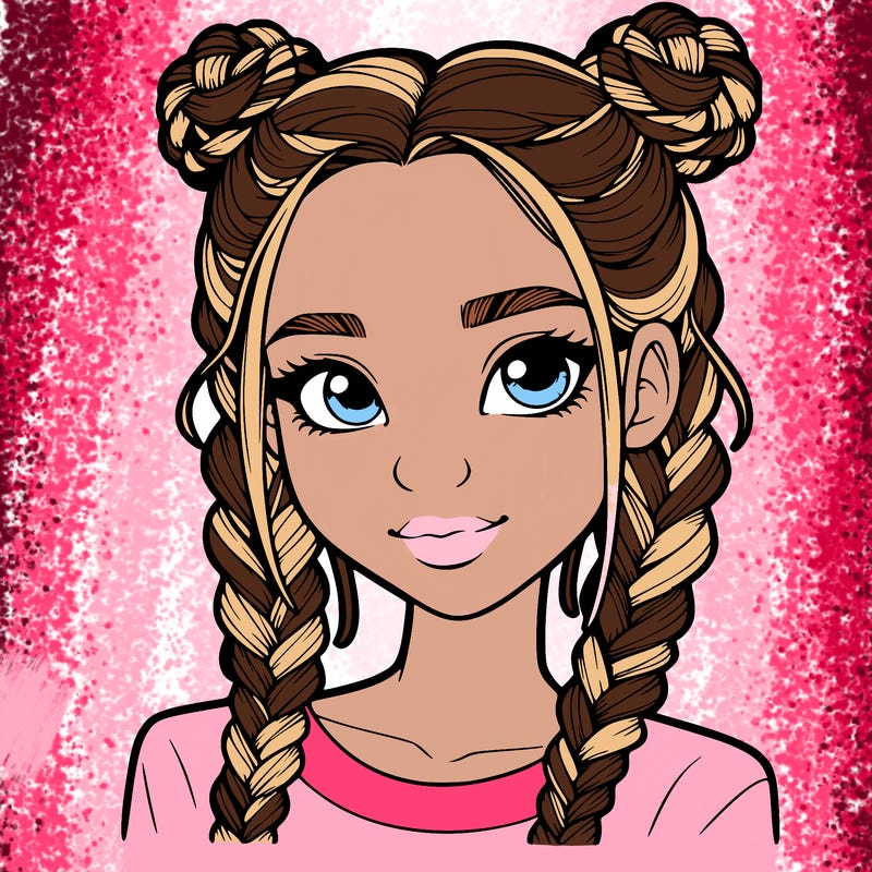 realistic girl with braids