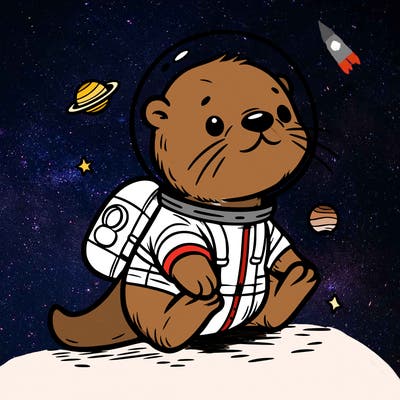 otter in a space suit