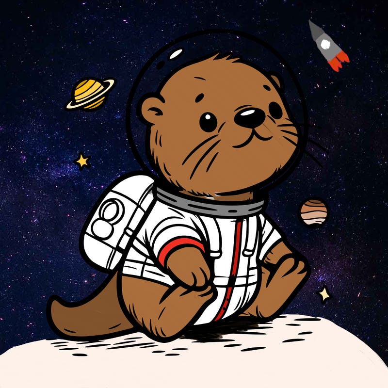 otter in a space suit