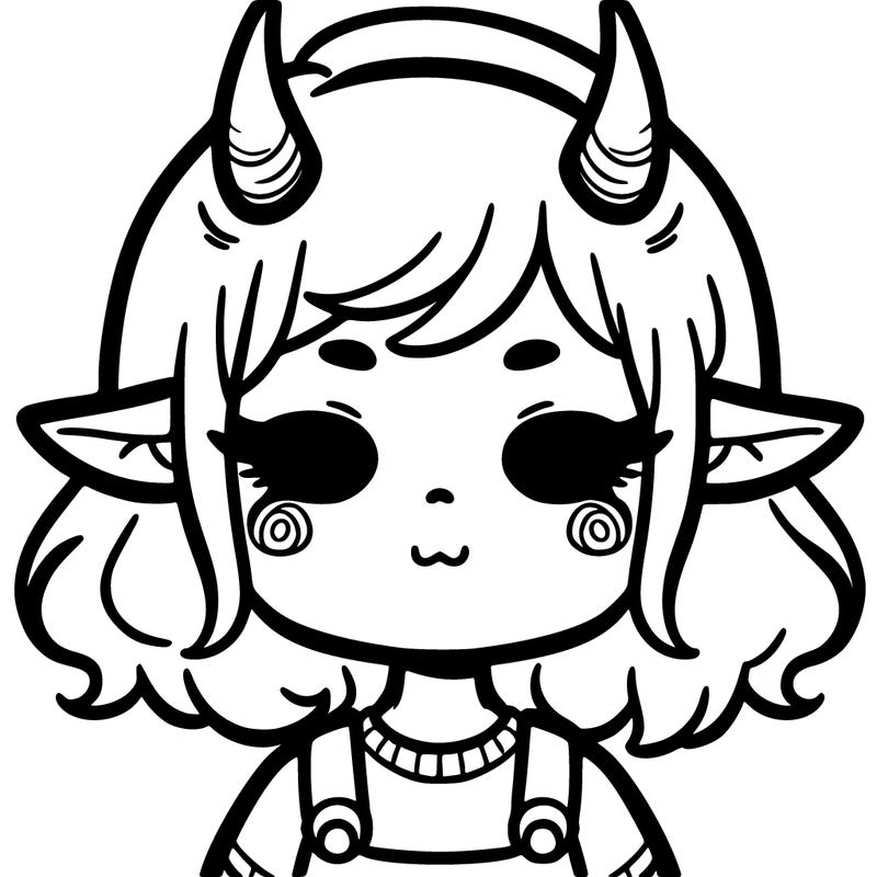a girl with horns