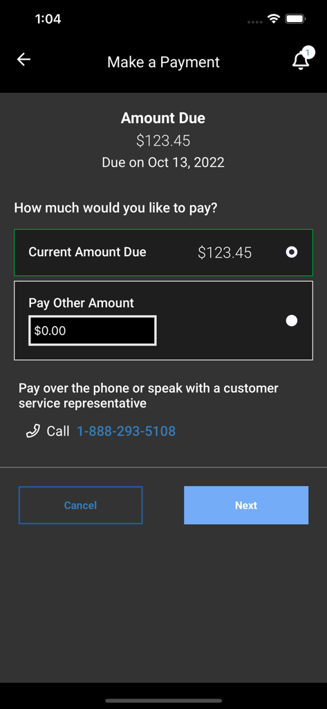 National General - Screen showing the Make a Payment interface in the National General insurance mobile app.