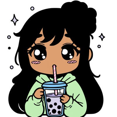 girl drinking boba