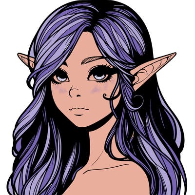 elf girl realistic dark fantasy