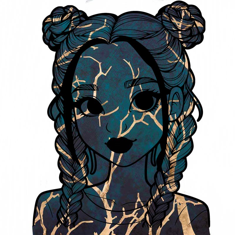 realistic girl with braids