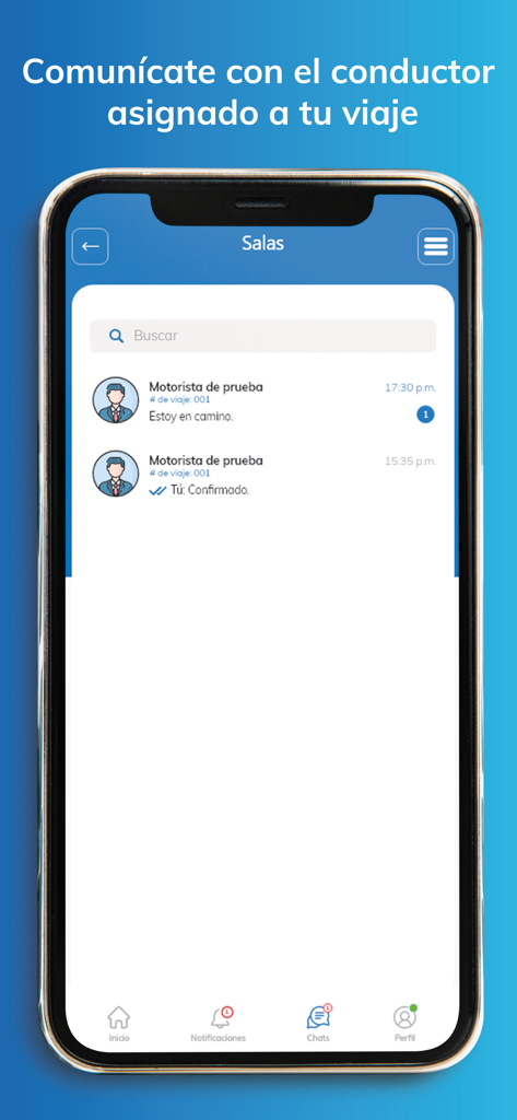 Smart Driver - Chat interface for communicating with the assigned shuttle driver in the Smart Driver app