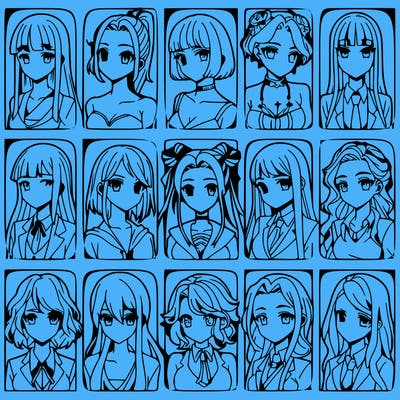 girls that look diffrent anime