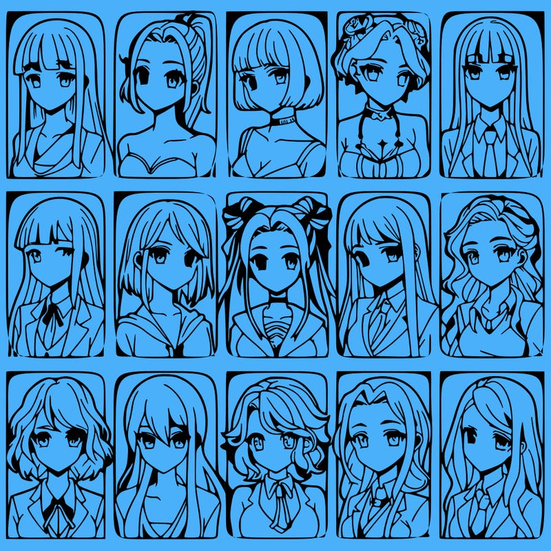 girls that look diffrent anime