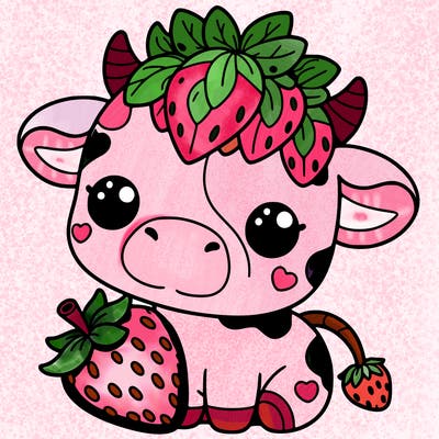 cute strawberry cow