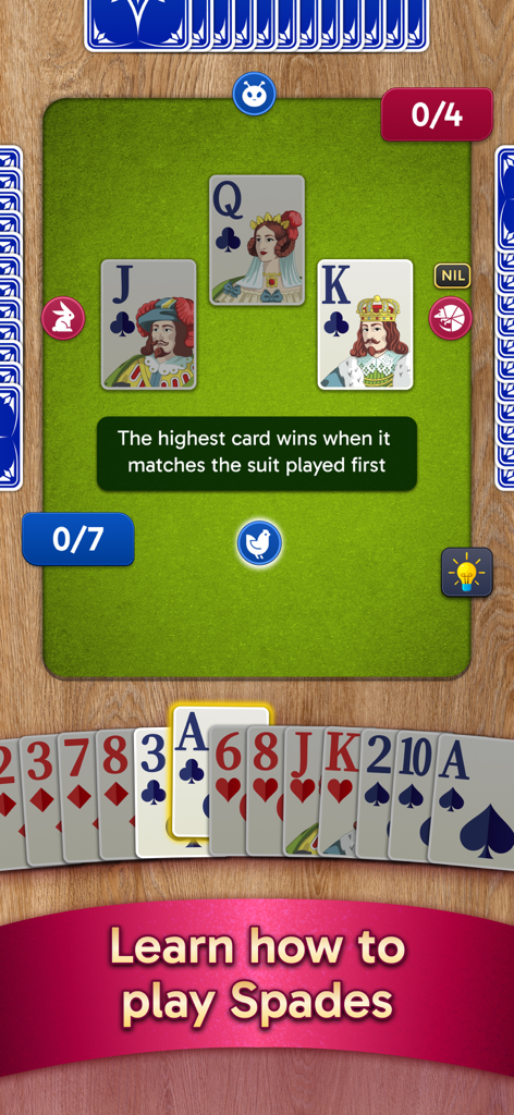 Spades Stars - Card Game - Tutorial de jogabilidade no aplicativo Spades Stars explicando como jogar spades com gráficos de alta qualidade