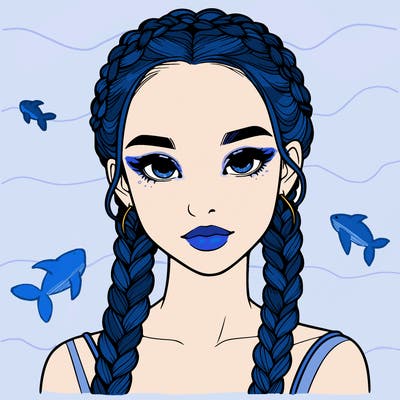 realistic girl with braids