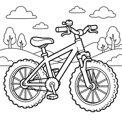 Get ready for a thrilling ride with this mountain bike coloring page designed just for toddlers! Its ultra-thick lines and large shapes make it perfect for developing fine motor skills and sparking imagination.