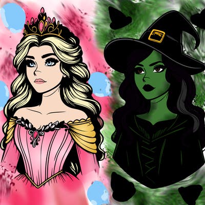princess and witch realistic