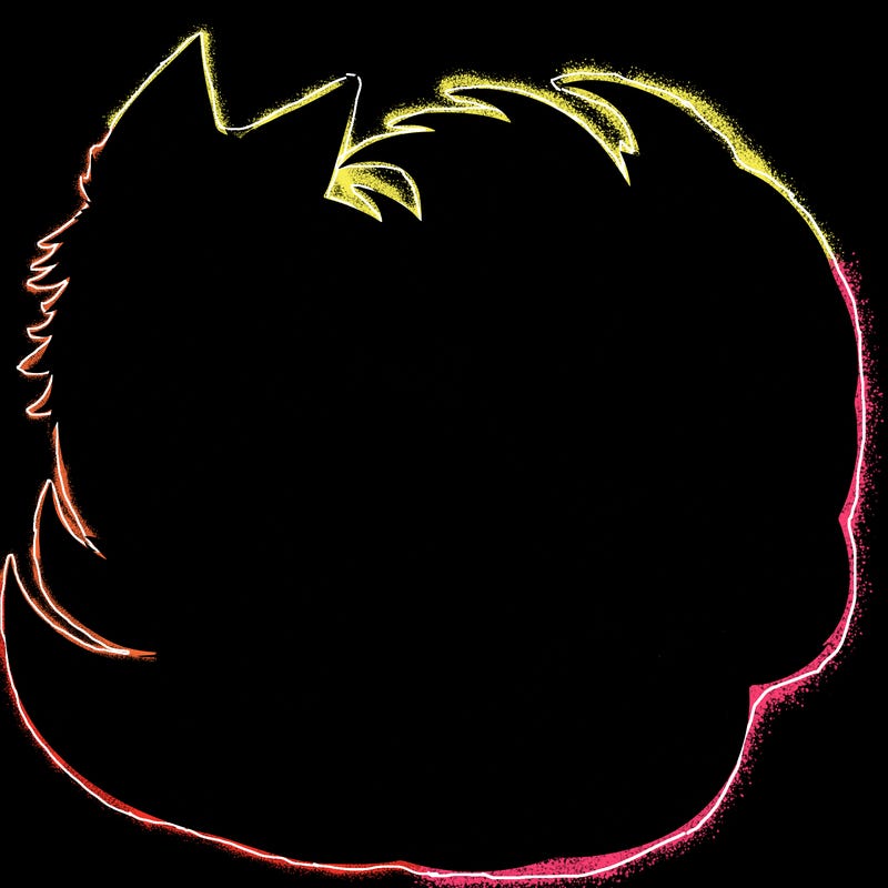 realistic detailed 9 tailed anime fox