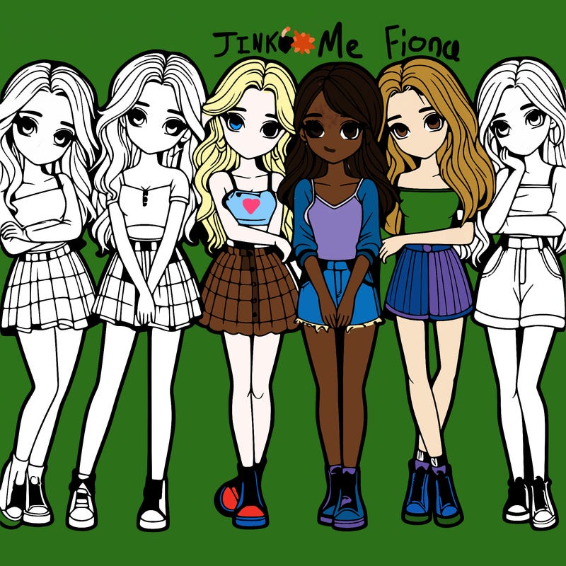 a group of girls realistic