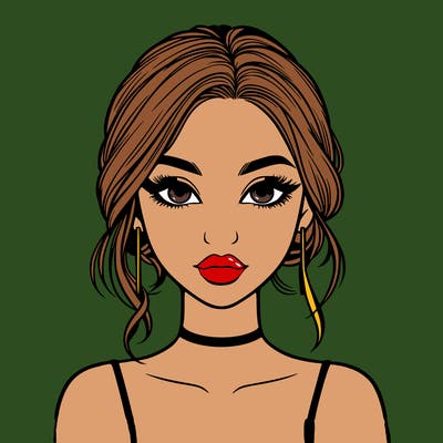 realistic girl with makeup on