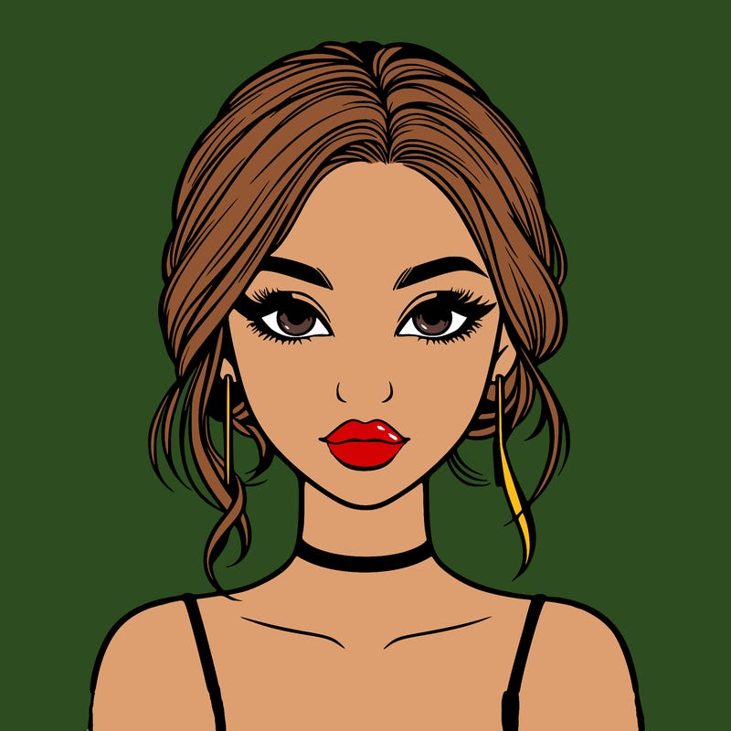 realistic girl with makeup on