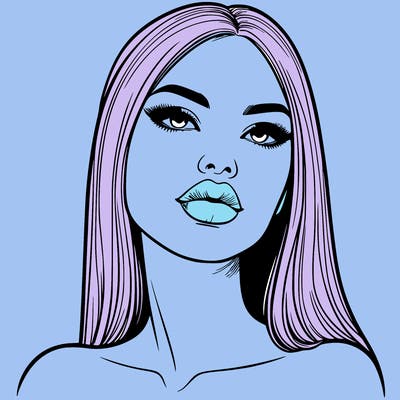 realistic woman with full lips