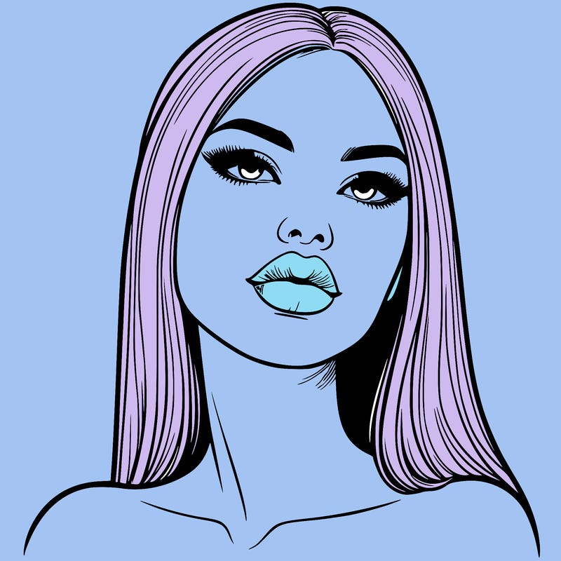 realistic woman with full lips