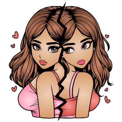 realistic girl split