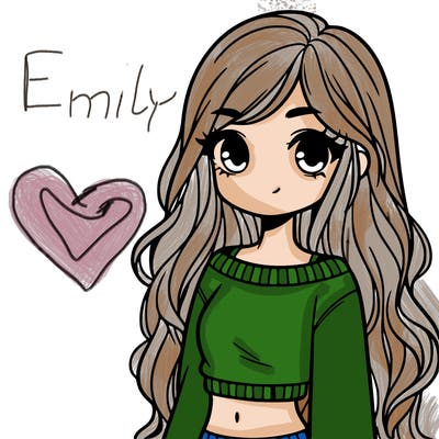 girl with long hair and a crop top with a sweater