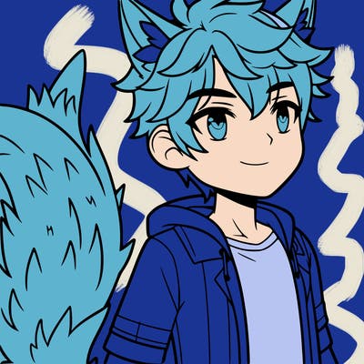 male with wolf tail and wolf ears