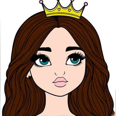 a realistic girl with a crown on
